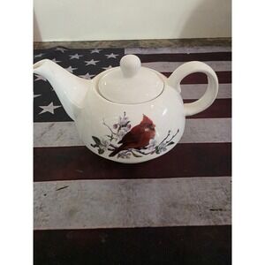 GiftCraft Ceramic Teapot-Cardinal